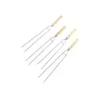 Steel Forks Wooden Handle BBQ Stick BBQ Skewer Cooking Tool Barbecue Skewer
