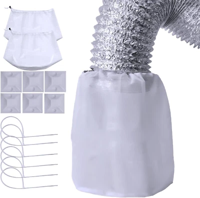 3 Pack Dryer Vent Lint Catcher Bags White for Capturing Lint and Dust, Lint