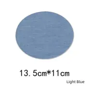 Oval Iron on Patches for Denim Fabric Repair 13.5cm X 11cm Light Blue 12Pcs