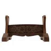 Wenge Katana Samurai Sword Holder Stand Tanto Wakizashi Rack Kylin Carved 1Tier