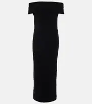 [Toteme] Toteme Ribbed-knit off-shoulder midi dress AU 14 black