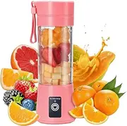 Portable Blender,Mini 6-blade Mixer for Smoothie,Milkshake, Juice, Mobile Hand juicer With USB Rechargeable For Travel, office, picnic, fitness (Pink)
