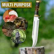 18'' Handmade Bowie Knife with Sheath Crocodile Dundee Knife, D2 Steel Blade,