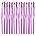 Crochet Hook Set, 14Pcs 6.5mm Aluminum Ergonomic Crochet Needle Purple