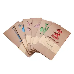 【CHL】韓國 創意 復古 鏤空 紙雕 牛皮紙賀卡 簡約 生日 祝福卡片 商務感謝卡 萬用卡