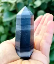 YING YANG / TAIJI JADE Mini Tower Point Natural Crystal Decoration Carving 67mm