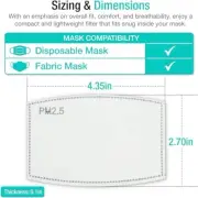 PM2.5 Pad Activated Carbon Mask Filter insert, - 50 pieces