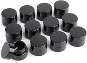 MOFIST 5g Thick Black UV Protection Small Glass Jars with Lids 5ml Concentrate Jars for Airtight Storage Wax Leaf Salve Cream Refillable Containers Jar (A capacity: 5ml 12PCS)
