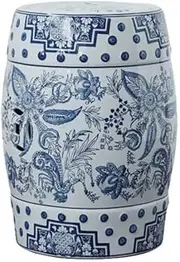 YQMHEZ Ceramic Garden Stool, Hand-Painted Drum Stools, New Classical Dressing Stool, Glazed Drum Stools, Flower Stand, Shoe Bench for Garden, Living Room