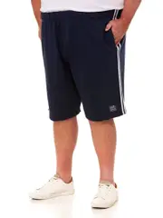 DBK Navy Knit Shorts With Side Stripes