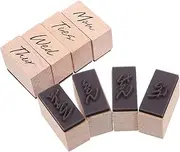 Tofficu 1 Set Decorative Week Stamp for Scrapbooks DIY Journal Stamps with Unique Weekly Patterns Crafting Tool for Card Making and Present Labeling