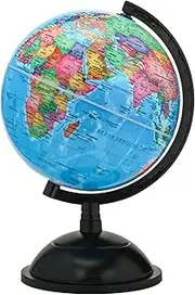 Exerz 20 cm World Globe - Political Map - Educational Globe - Self-Assembled - 20 cm Diameter