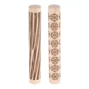 2pcs Wood Roller 10cm Snowflake Wood Grain Pattern Wooden Pottery Tools