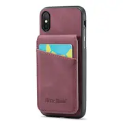 FIERRE SHANN Kickstand Phone Case for iPhone XS Max 6.5 inch PU Leather + TPU Cover with Card Holder