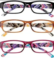 Easy Comforts - 3 Pack Women's Reading Glasses 4.00X, Spring Hinges, Fashion Plu