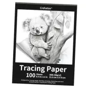 8.5" x 11" Tracing Paper, Translucent Tracing Pad, 100 Sheets 38lb/60gsm