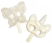 CousinDIY Unfinished Wood Mask Assortment-Butterfly & Kittycorn 30075574