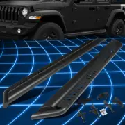 For 18-24 Jeep Wrangler JL Heavy Duty Dropped Step Nerf Bar Running Boards Black (for: Jeep)