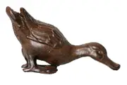 Mr Gecko Cast Iron Duck Drinking Antique Rust Decor Figurine Statue
