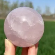 1.08lb Natural Rose Quartz Sphere Crystal Energy Ball Reiki Healing Decor Gift
