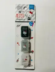 Daiso Sanrio HELLO KITTY 3 PC TOOTHBRUSH CAPS - New *US Seller*