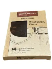 Rogue MOOSE Leather Front Pocket Wallet Minimalist Cards RFID Brown Maine USA