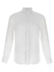 [Brunello Cucinelli] Brunello Cucinelli-Linen Shirt Camicie Bianco-Uomo XXXXL White