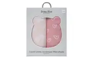 2PK Bubba Blue 55x84cm Nordic Jersey Co-Sleeper Fitted Sheet 0-12m Berry Rose