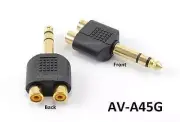 Gold-Plated 1/4" Stereo Plug to 2-RCA Female Jack Y Audio Adapter, AV-A45G