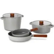 Neoflam FIKA 6pc Kitchen Cookware Set Nonstick Ceramic Coating Stockpots Wok Pan