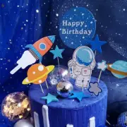 6pcs Space Rocket Theme Party Decoration Spaceship Cupcake Toppers Kids Cartoon