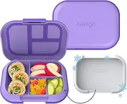Bentgo® Kids Chill Lunch Box - Leak-Proof Bento Box with Removable Ice Pack & 4 Compartments for On-The-Go Meals - Microwave & Dishwasher Safe, Patented Design, 2-Year Warranty (Purple)