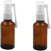 TUPWEL 2PCS 30ML / 1oz Brown Glass Empty Refillable 360 Degree Rotation Spray Bottle Sprayer Container
