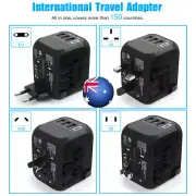 World Travel Adapter 3 USB & Type-C Port Charger US/UK/EU/AU Plug Converter AL