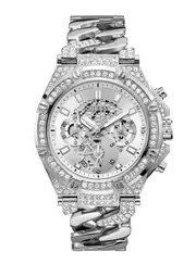 GUESS Men's Silver Baron Glitz Watch