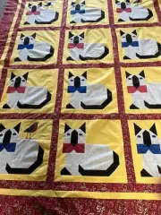Unfinished Amish Iowa Quilt Top, Queen Size, 72x89 Sassy Cat Quilt Top, Handmade