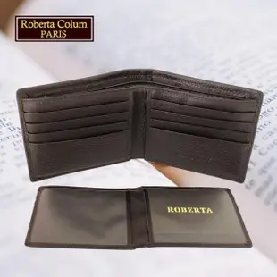 【Roberta Colum】諾貝達 男用專櫃皮夾 12卡片短夾(23152-2咖啡)