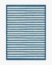 150' x 215' | Machine Washable Runner Rug | Kid & Pet Friendly | Indoor Rug | Elin Stripe Indigo Rug by goop | Ruggable