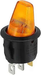 XNWKF 10PCS Rocker Switch ON-Off 12V LED Illuminated Lamp with Specail Button Toggle Switches for Auto Car Motor(Yellow,12V)