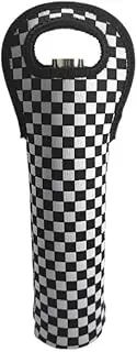 [Generic] Single Wine Carrier Tote Bag (Black and White Check, 39 * 12.5cm)