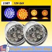 2 Watermelon LED Bulb Light Amber Blue Glass Lens Light Kit 1Wire Incandescent W