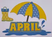 Springtime - April Title - Paper Piecing Scrapbook Embellishment Die Cuts