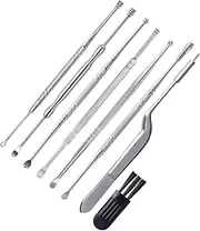 Set for Ear Wax Removal Piece Kit Stainless Steel Ear Scoop Cleaner Tools Skid Resistant Handle for Easy Control Cleaning for Home Travel