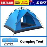 Blue Family Hiking Camping Tent Beach Tents Canvas Ripstop Firm 3-4 Person Large