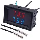 Digital Thermometer Dual LED Display Fahrenheit to Centigrade Adjustable DC 4
