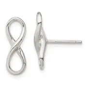 Sterling Silver Rhodium-Plated Polished Infinity Knot Post Earrings