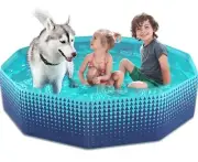 Foldable Dog Kiddie Pool - Hard Plastic Kids Paddling Pool Toddler For Kids 63in
