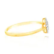 9ct Yellow Gold Pear Shaped Ring in 1/10 Carat Natural Diamond, Q