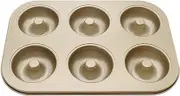 zolyet 1PC 6 Cavi Nonstick Donut Bakeware Food-Grade Carbon Steel Baking Kitchen DIY Donut Baking Tray