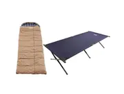 Adventure Kings Folding 1m Single Stretcher Bed + Premium Camping Sleeping Bag